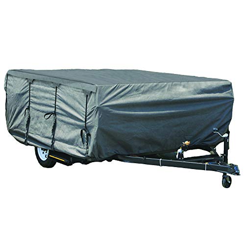 GEARFLAG Pop-up Folding Camper Cover Reinforced Windproof Side-Straps Fits 12'-14', Anti-UV Water-resistance Heavy Duty Triple Layers for Trailer RV (Fits 12' - 14') - Image 1