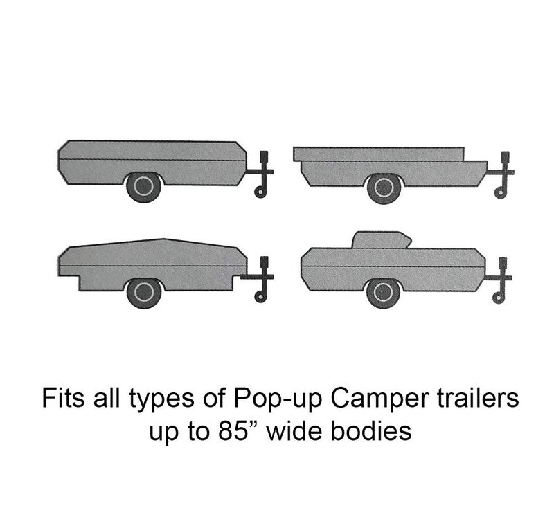 GEARFLAG Pop-up Folding Camper Cover Reinforced Windproof Side-Straps Fits 12'-14', Anti-UV Water-resistance Heavy Duty Triple Layers for Trailer RV (Fits 12' - 14') - Image 3