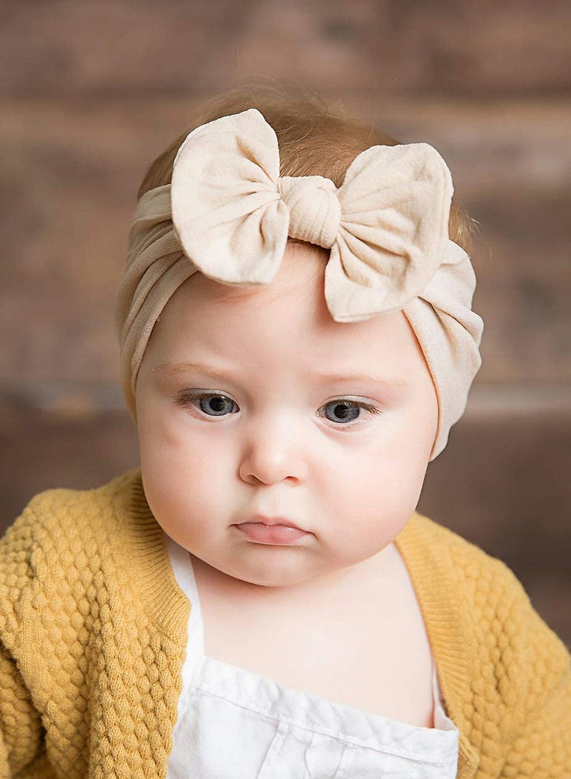 SOLARAE 6 Pcs Baby Turban Headband Set Baby Turban Headband Set Bowknot Hairband Soft Cute Headwear Elastic - Image 3