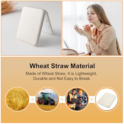 Kintion Wheat Straw Compact Mirror, 1X/3X Magnification, Lighted, Folding, Portable, Eco-Friendly, Great Gift - Image 4