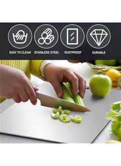 Beauenty Titanium Cutting Board, Titanium Cutting Boards For Kitchen, Large Double Sided Cutting Board, Food Grade Stainless Steel Chopping Board, Lightweight Cutting Board, Thin Cutting Board (28 * 39cm)  - Image 2