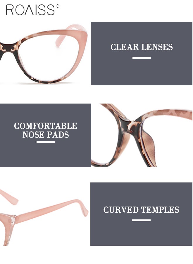 roaiss 3Pcs Women's Blue Light Blocking Glasses Blue Light Filter Computer Reading Gaming TV Phones Cat Eye Eyeglasses Fashion Anti Eyestrain Headache Eyewear 62mm - Image 4
