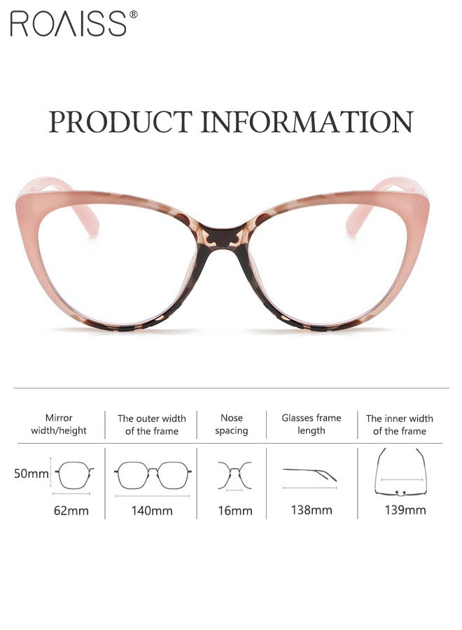 roaiss 3Pcs Women's Blue Light Blocking Glasses Blue Light Filter Computer Reading Gaming TV Phones Cat Eye Eyeglasses Fashion Anti Eyestrain Headache Eyewear 62mm - Image 3