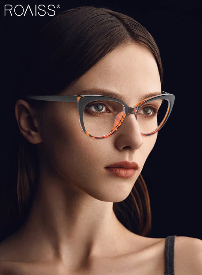 roaiss 3Pcs Women's Blue Light Blocking Glasses Blue Light Filter Computer Reading Gaming TV Phones Cat Eye Eyeglasses Fashion Anti Eyestrain Headache Eyewear 62mm - Image 2