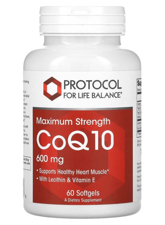 Protocol For Life Balance CoQ10 Maximum Strength 600 mg 60 Softgels - Image 1