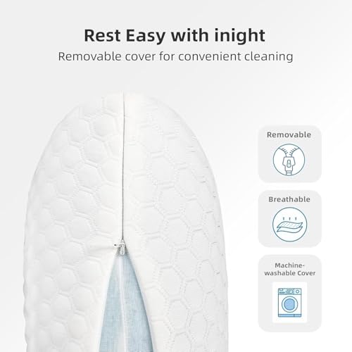 9villa Orthopedic Cooling Gel Memory Foam Pillow | Cervical Pillow for Neck & Shoulder Pain Relief Support for Sleeping | 2 Years Warranty | Knitted Fabric Removable Cover Set of 1 (16 x 24 x 4 inch) - Image 4