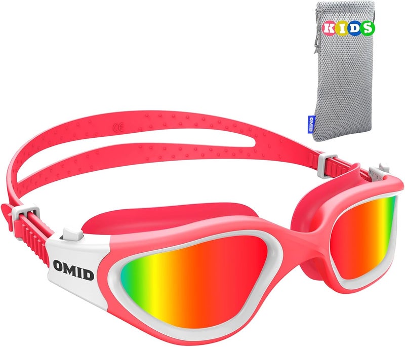 OMID Kids Swim Goggles, P2mini Polarized Swimming Goggles Comfortable for Age 6-14 - Image 1