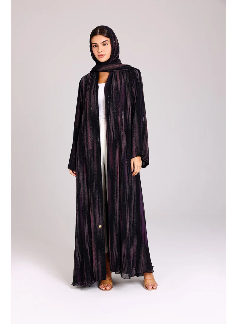Modern Colorful Purple Grades Stripes Abaya