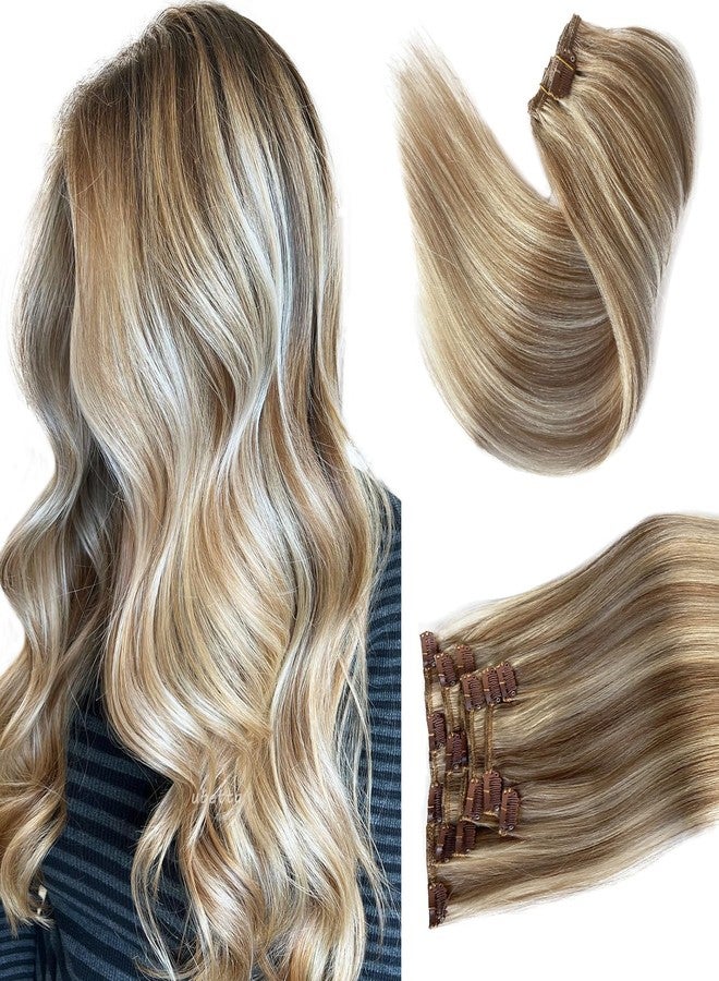 أوبيتا وصلات شعر ريمي من أوبتا، شعر بشري طبيعي، لون بني رمادي ممزوج بأشقر بلاتيني، 20 بوصة، 70 غرام، 7 قطع، وصلات شعر مزدوجة الخياطة للنساء - Image 1