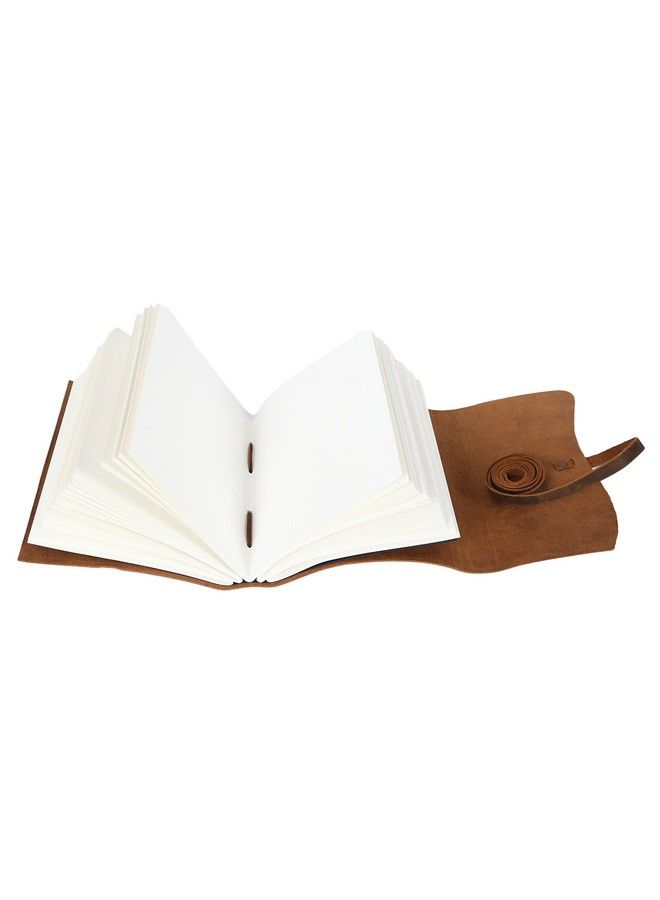 KomalC Handmade Leather Journal Writing Notebook Diary Bound Daily Notepad For Men & Women Unlined Paper Medium Writing Pad Gift For Artist Sketch (Brown Tan 8 X 6)  - Image 5