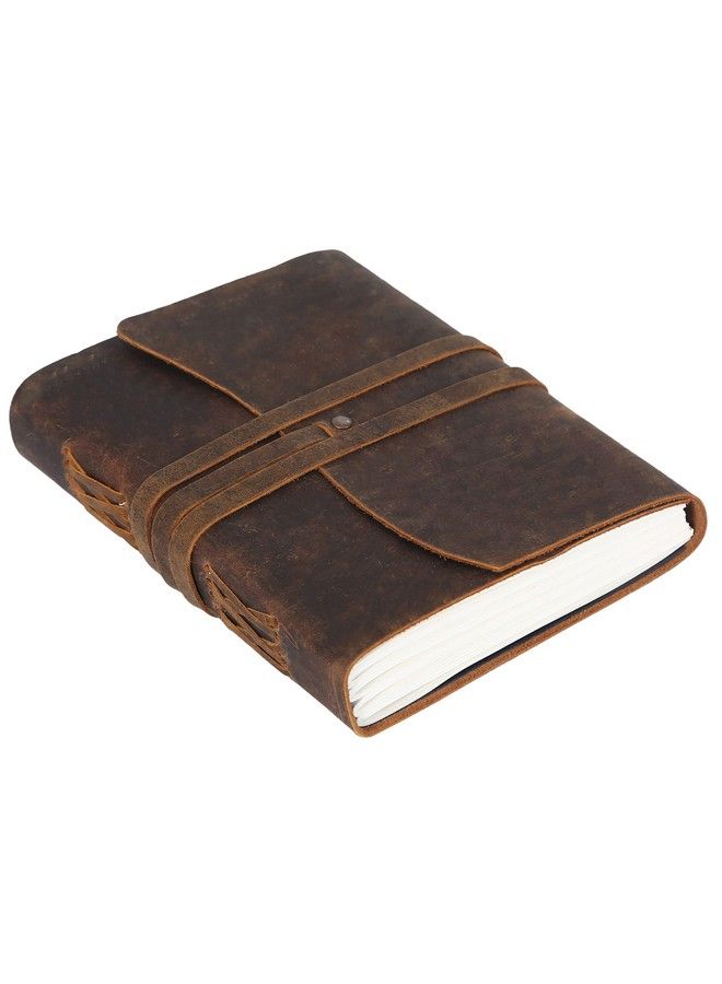 KomalC Handmade Leather Journal Writing Notebook Diary Bound Daily Notepad For Men & Women Unlined Paper Medium Writing Pad Gift For Artist Sketch (Brown Tan 8 X 6)  - Image 2