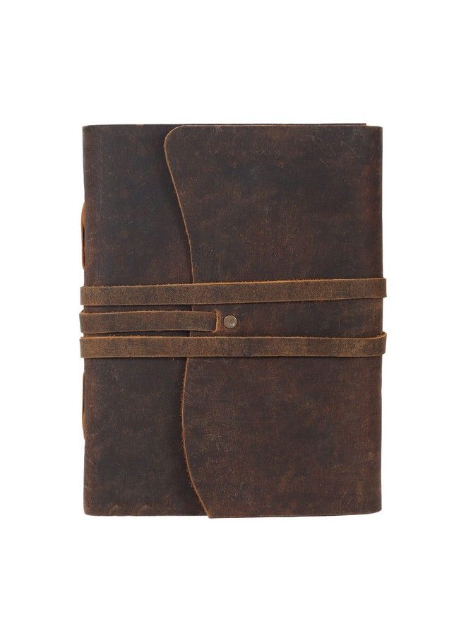 KomalC Handmade Leather Journal Writing Notebook Diary Bound Daily Notepad For Men & Women Unlined Paper Medium Writing Pad Gift For Artist Sketch (Brown Tan 8 X 6)  - Image 3