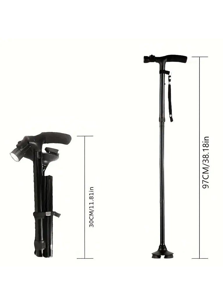 عكاز ارتكاز ماجيك عصا قابلة للطي مع ضوء LED انيقة وعملية تمنع الانزلاق - Image 2