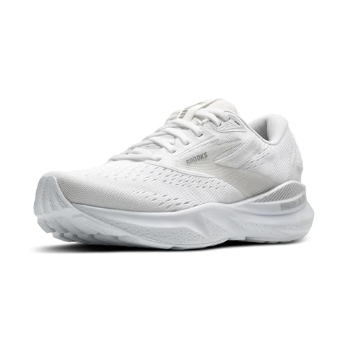 Brooks Women’s Adrenaline GTS 24 Supportive Running Shoe - White/Oyster/Alloy - 9 Medium - Image 1