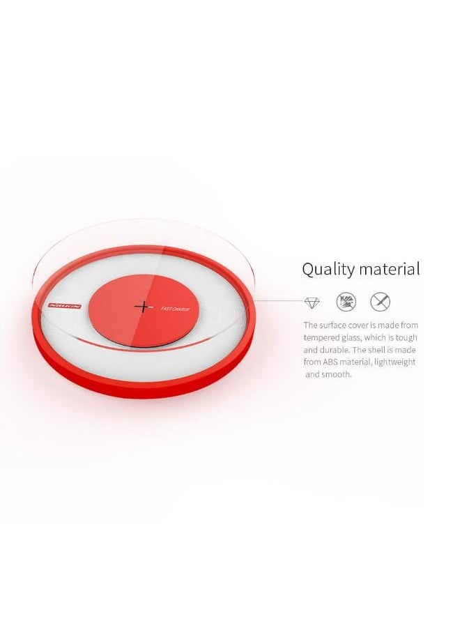 Nillkin - MC017 Magic Disk 4 Fast Wireless Charger 10W - Red - Image 1
