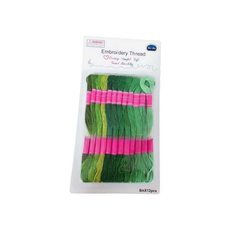 DMC Embroidery Floss Organizer, 50-100 Color Set, Eco Cotton 8m, 12 Card PackCross stitch 12 green system (suction card) Cross stitch 12 green system (suction card) 