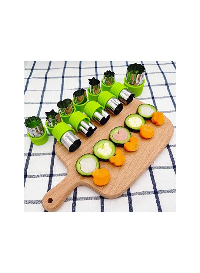 S-TOP 28Pcs Sandwich Cutters set for Kids, Mini Vegetable Fruit cookie cutters, Sandwich Bread Cutters with 10 Cartoon Toothpicks - Image 2