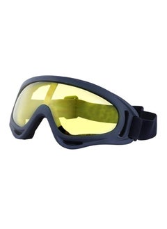 Generic Clear outdoor motorcycle goggles motorcycle and mountain goggles resistant to fog, UV and wind, for roads (middle size-dark blue frame - yellow lenses ) - from Rana store  - Image 1