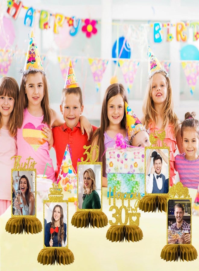 Maicaiffe 30th Birthday Table Honeycomb Centerpieces Decorations - Glitter 8 Pcs 30th Birthday Party Photo Table Centerpieces - 30 Years Old Birthday Party Decoration Supplies with Photo Frame - Image 5
