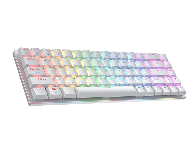 Ranked G65 Guardian 65% | Full Aluminum Frame | Ultra Slim Hot Swappable Mechanical Gaming Keyboard | 68 Keys Multi Color RGB LED Backlit for PC/Mac Gamer (White, Gateron Low Profile Red) - Image 1
