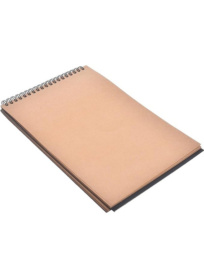 Smart دفتر رسم حلزوني ذو غلاف صلب عالي الجودة من سمارت 12824، 50 ورقة بنية مقاس 25 × 17.5 سم 85 جم للرسم والفنون - متعدد الألوان - Image 3