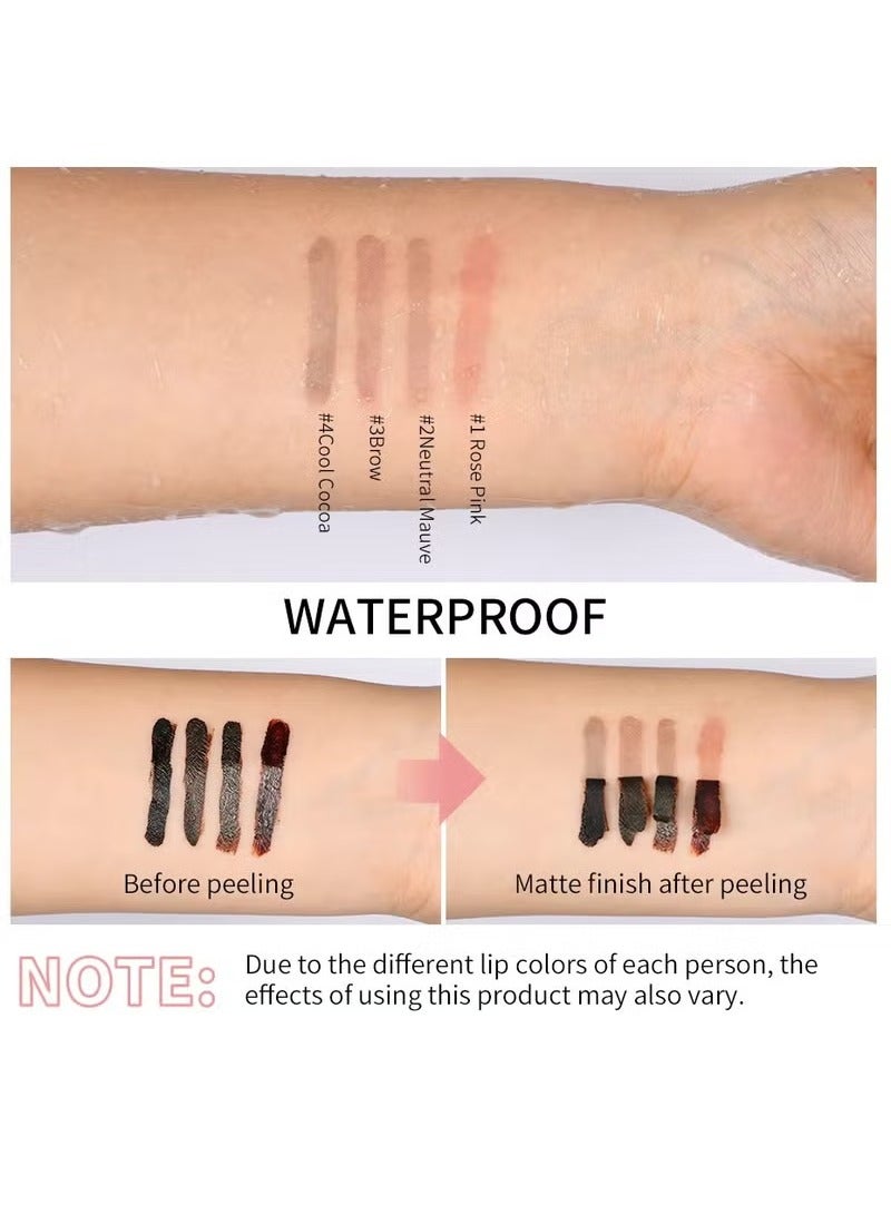 ليكرين لون الشفاه تقشير قلم الشفاه الوشم للماء طويل الأمد غير لامع كأس لون الشفاه مثير مخطط أحمر الشفاه ماكياج ( وردي ) - Image 5