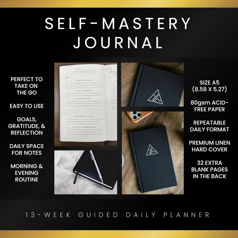 Realizations Self-Mastery Journal for Men - Gratitude Journals – 5 Minute Journal - Reflection Manifestation Journals for Mindfulness – Self Care Journal – Goal / Guided Gratitude Journal for Women & Men - Image 3