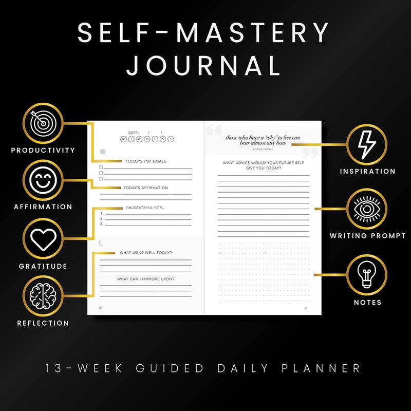 Realizations Self-Mastery Journal for Men - Gratitude Journals – 5 Minute Journal - Reflection Manifestation Journals for Mindfulness – Self Care Journal – Goal / Guided Gratitude Journal for Women & Men - Image 2