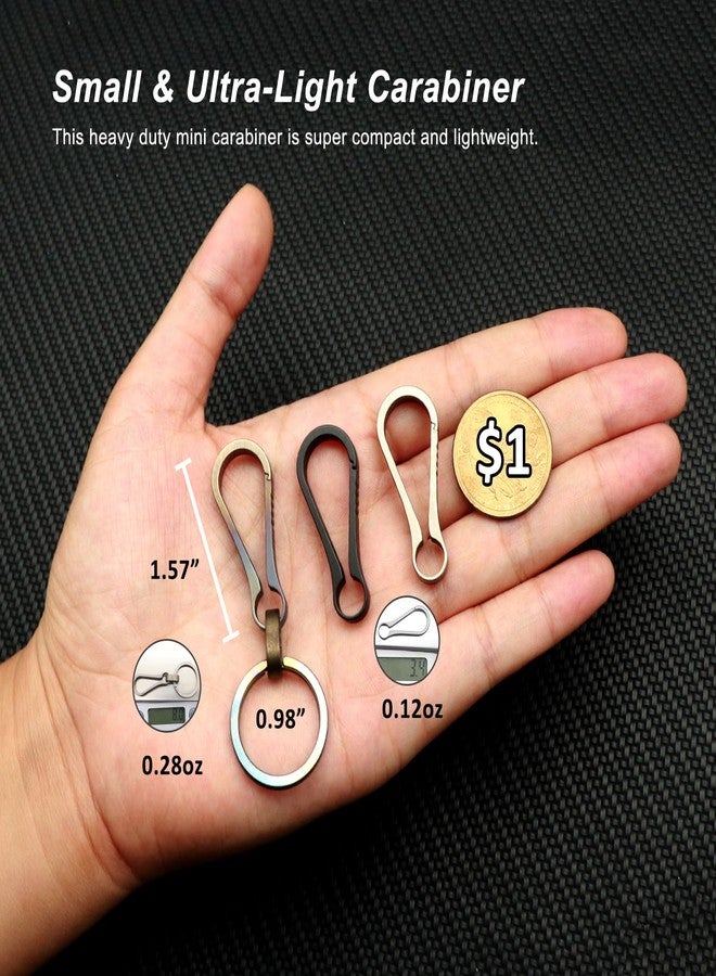 PJYTAC Black Titanium Carabiner Keychain Clip Small Key Clip Quick Release Carabiner Keychain 2PCS - Image 5