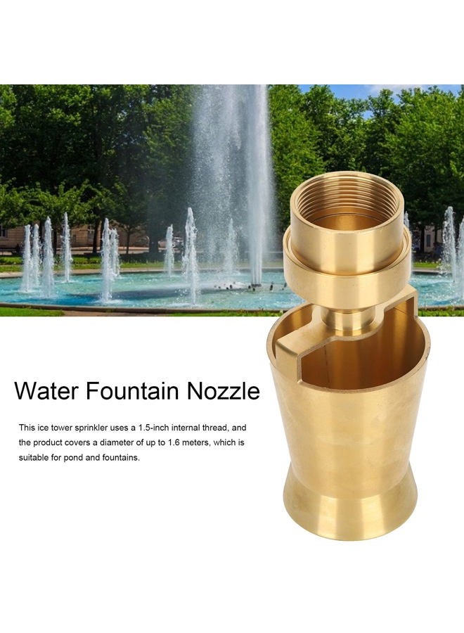 Estink Ice Tower Nozzle, Water Fountain Nozzle Spray 1.5 Inch Internal Thread Brass Fountain Nozzle Sprinkler Spray Head for Pond and Fountains, 50-300Kpa Working Pressure - Image 2