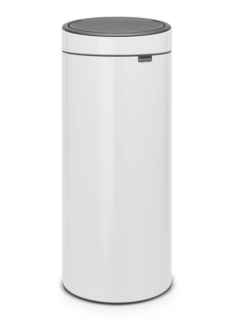 Touch Bin New, 30L, Plastic Inner Bucket - White
