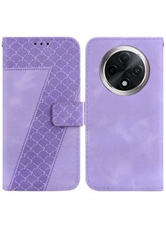 Case Cover For OPPO A3 Pro 5G 7-shaped Embossed Leather Phone Case Purple