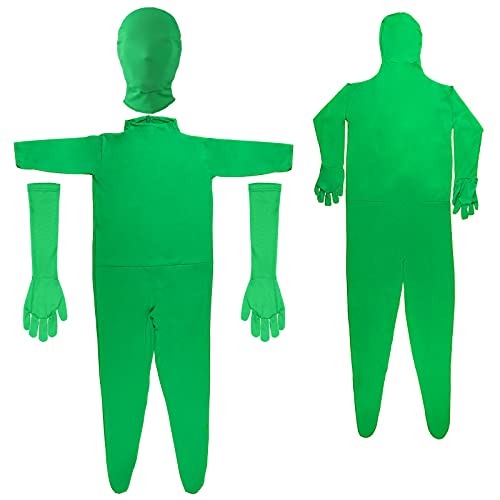 Jiuguva 2 Pack Green Screen Chromakey Bodysuit Gloves Hood, Unisex Disappearing Photography Bodysuit for Adult Men Invisible Effect (6 Feet/ 180 cm) - Image 2