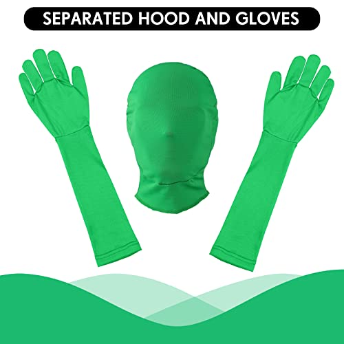 Jiuguva 2 Pack Green Screen Chromakey Bodysuit Gloves Hood, Unisex Disappearing Photography Bodysuit for Adult Men Invisible Effect (6 Feet/ 180 cm) - Image 5