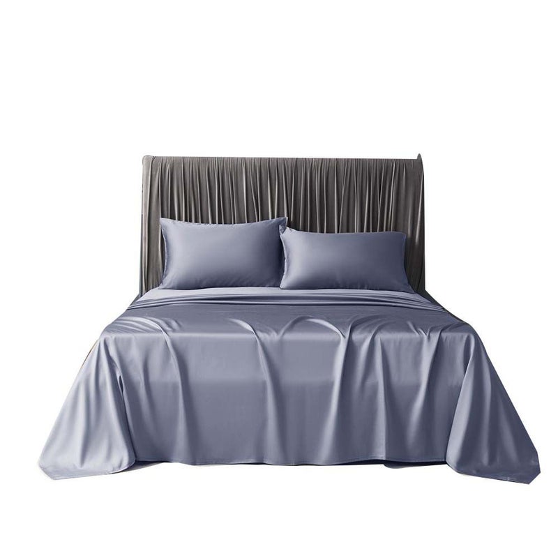 Queen Bamboo Fiber Bedding Set 4 Pieces Flat Sheet Fitted Sheet 2 Pillowcases Pink Deep Pocket Soft All Season - Image 2