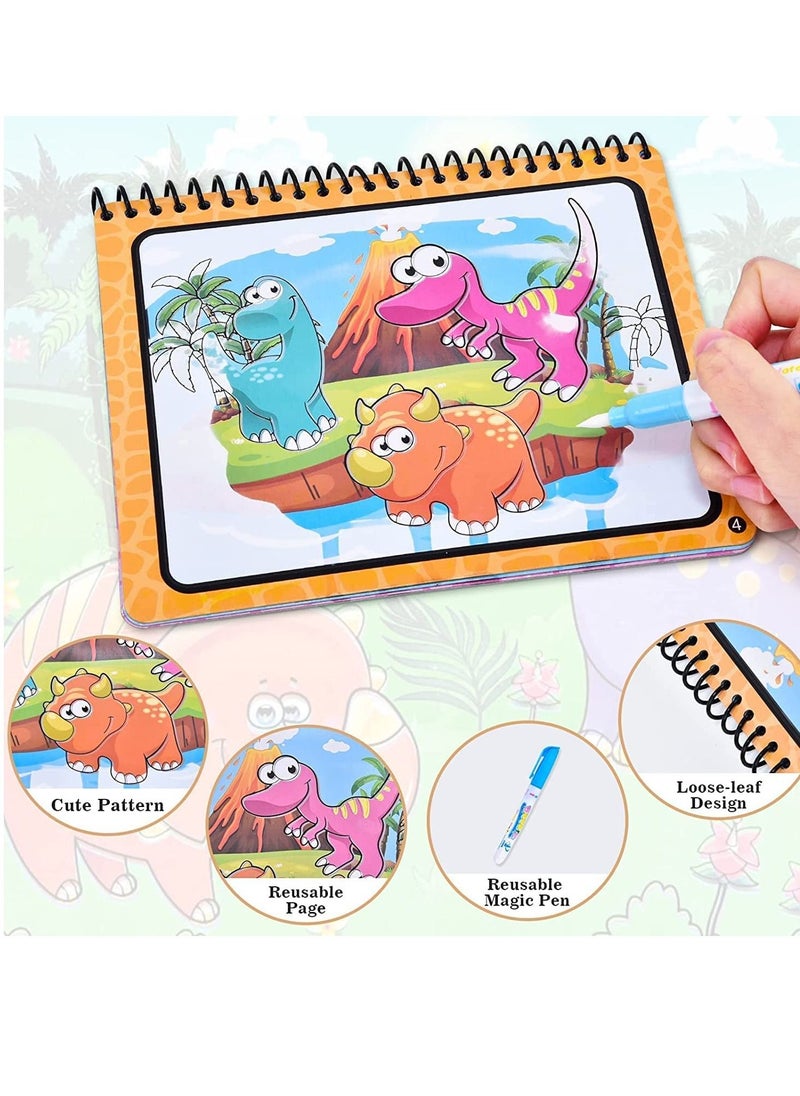 SYOSI - Magic Water Colouring Book Magic Painting Books with Water Reusable Water Drawing Book with Magic Pen Early Education Doodle Painting Toys for Kids Boys Girls Ages 3 Years Plus 3pcs - Image 1