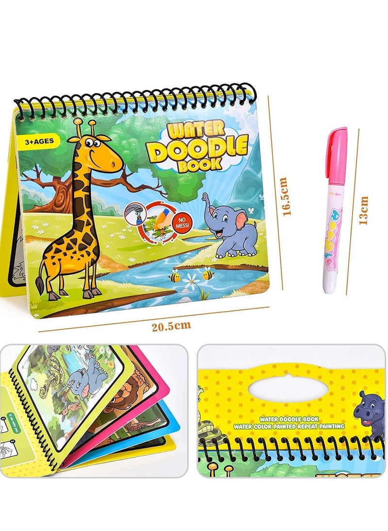 SYOSI - Magic Water Colouring Book Magic Painting Books with Water Reusable Water Drawing Book with Magic Pen Early Education Doodle Painting Toys for Kids Boys Girls Ages 3 Years Plus 3pcs - Image 1
