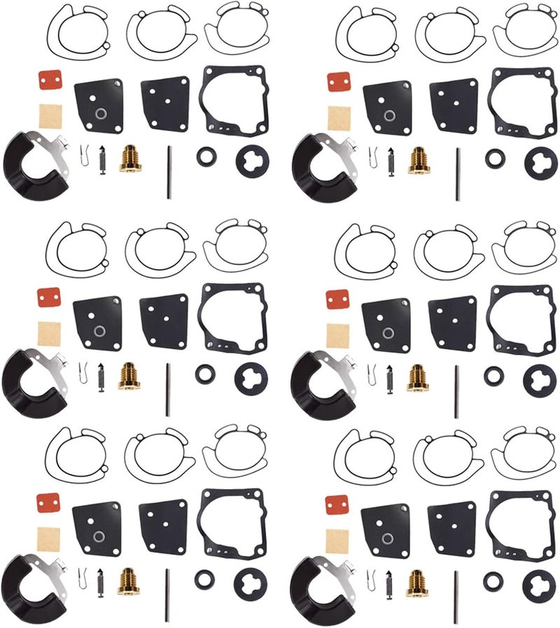Auto Parts Autoparts 6-Pack Carburetor Kits for Johnson Evinrude V4 V6 (90-175 HP) - Image 1