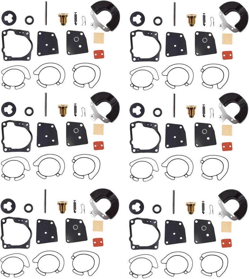 Auto Parts Autoparts 6-Pack Carburetor Kits for Johnson Evinrude V4 V6 (90-175 HP) - Image 2