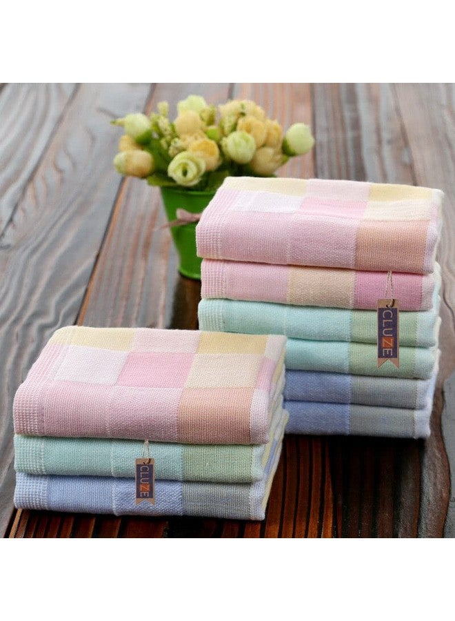 CLUZE Women's Soft Cotton Face Towel - Cotton Handkerchief For Women's & Kids (10x10 inch) (Pack of 6) - Image 3