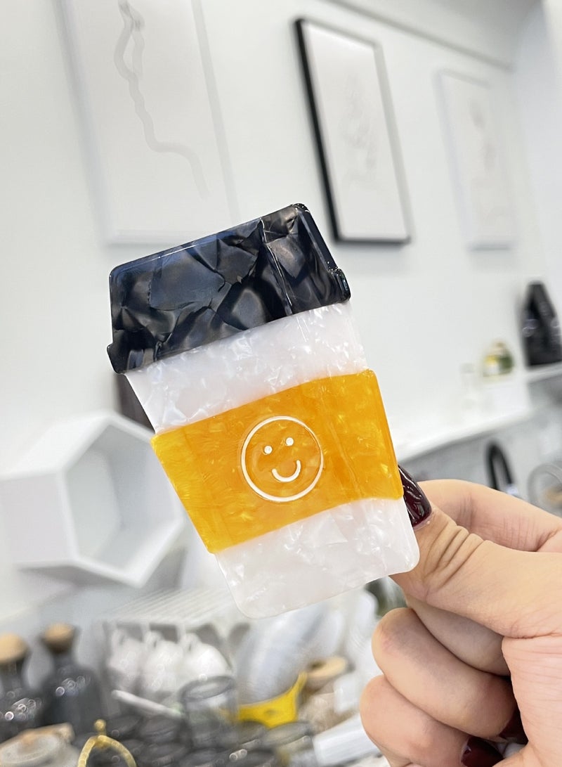 Christmas Hair Claw, Cute Acetate Gingerbread Man Cartoon Hair Claw Jaw Clip for Grils and Women (Gingerbread Man + coffee cup) - Image 2