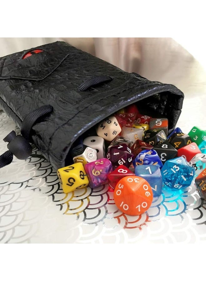 CZYY Drawstring Bag PU Leather Dice Pouch Perfect for RPG, D&D, Game - Image 1