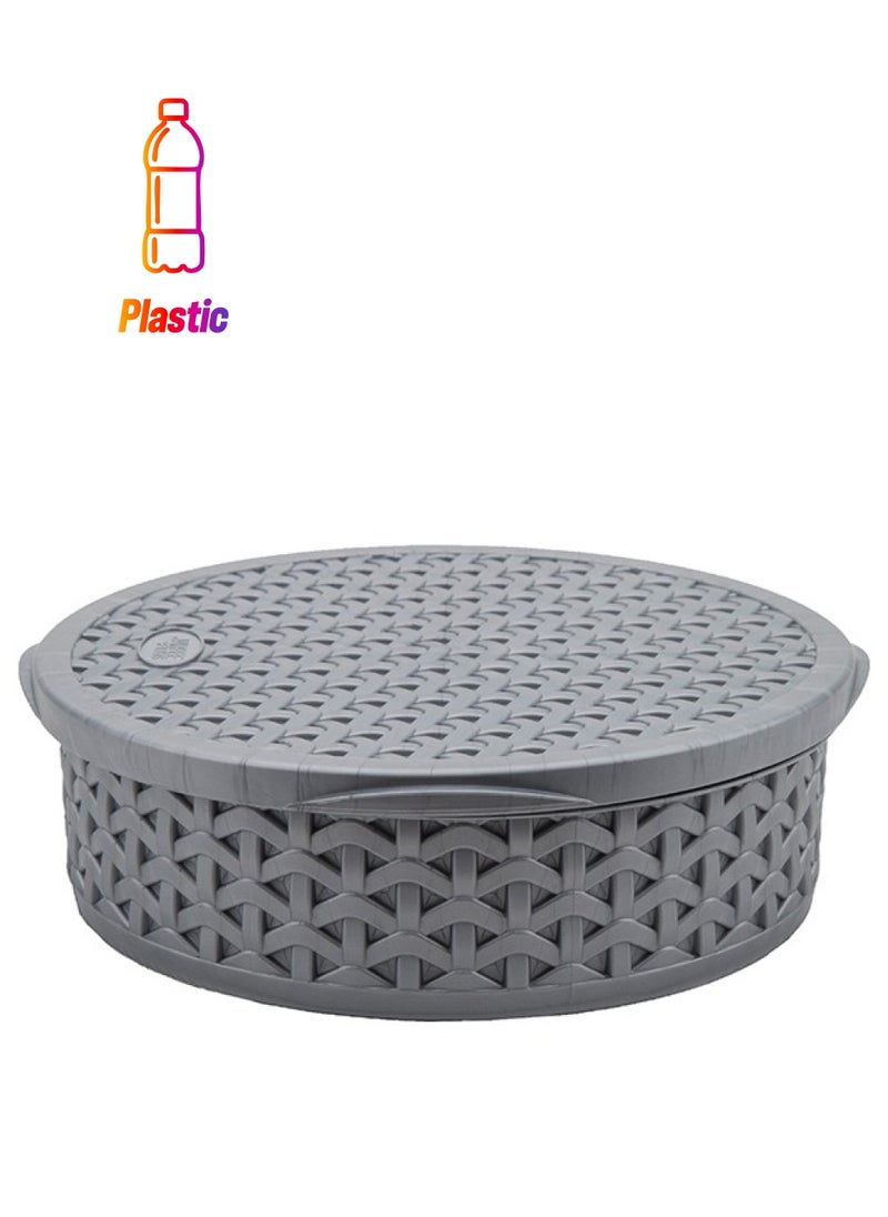 JAYPEE - Jaypee Round Plastic Food Storage Container 8"-1280ml, Silver - Image 1
