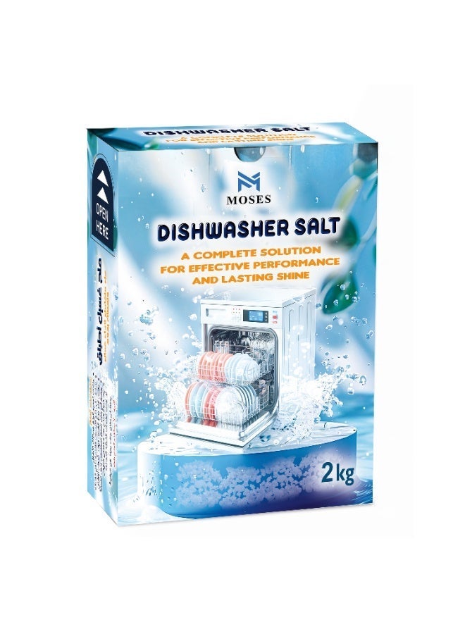 Dishwasher Salt, 2 kg, Limescale Protection, MOSES Salt