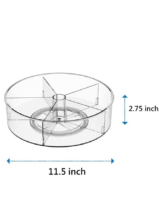 Benzoyl Plastic Round Lazy Susan Rotating Turntable Food Storage Container for Cabinet, Pantry, Refrigerator, Countertop, Spinning Organizer for Spices, Condiments, Baking Supplies 11.5'' 2 Packs - Image 4