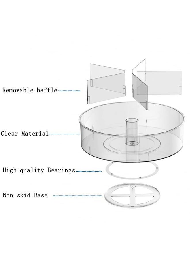 Benzoyl Plastic Round Lazy Susan Rotating Turntable Food Storage Container for Cabinet, Pantry, Refrigerator, Countertop, Spinning Organizer for Spices, Condiments, Baking Supplies 11.5'' 2 Packs - Image 3