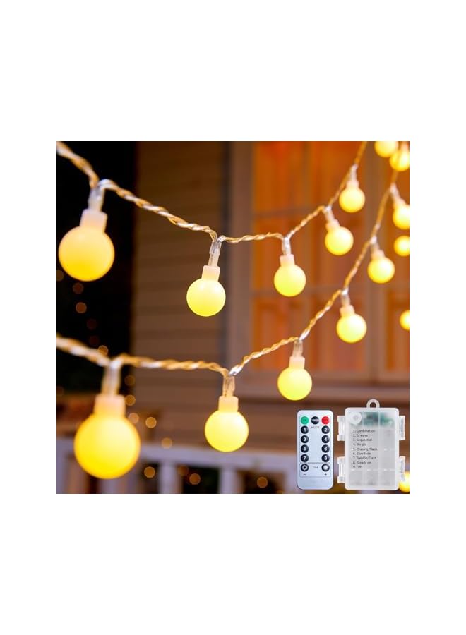 The Bros String Lights for Bedroom, 19FT 40 LED Globe Fairy Lights with Remote, Waterproof for Indoor and Outdoor, Ideal for Diwali, Ramadan, Bedroom, Dorm, Camping, Wedding, and Xmas Decor, Warm White - Image 2