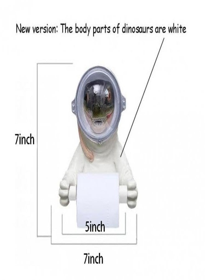 123Arts Toilet Paper Holder Dinosaur Astronaut Resin Roll Paper Holder Wall Mount Towel Rack - Image 2