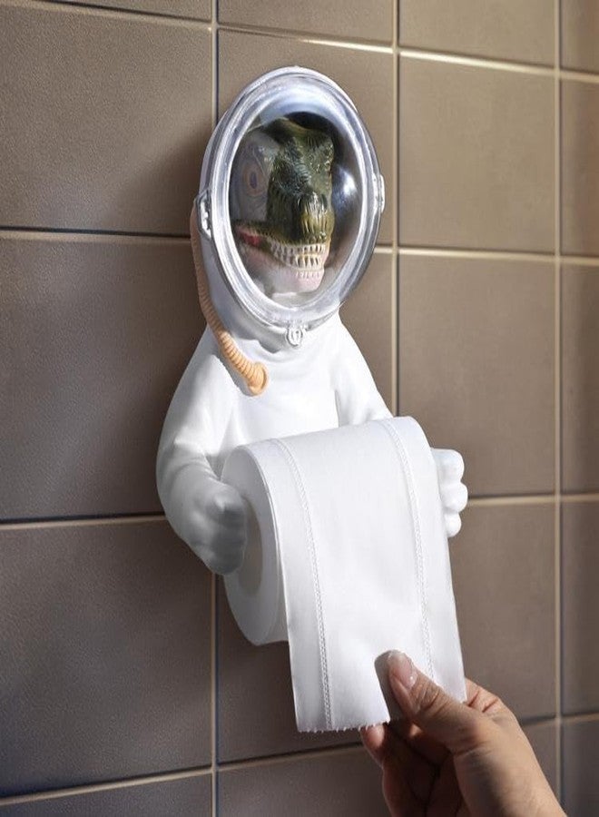 123Arts Toilet Paper Holder Dinosaur Astronaut Resin Roll Paper Holder Wall Mount Towel Rack - Image 3