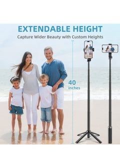 TYCOM Tycom Selfie Stick For Phone Size 4.5-6.2Inch, Extendable Selfie Stick Tripod with Bluetooth Wireless Remote Phone Holder (P07 Black)…  - Image 3